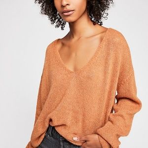 Free People About Love V-Neck Sweater Terracotta